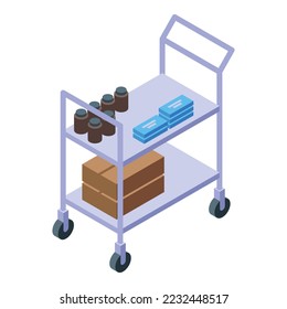 Hospital cart icon isometric vector. Nurse care. Patient health