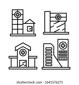hospital and clinic icons line vector set