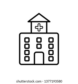 Hospital clinic line vector icon