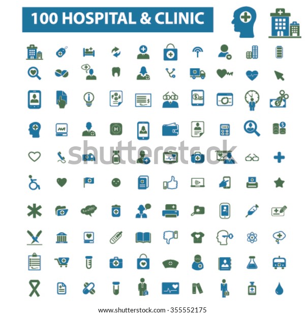 hospital, clinic, medicine\
 icons, signs vector concept set for infographics, mobile, website,\
application\
