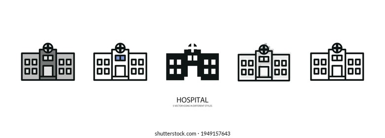 hospital clinic vector type icon