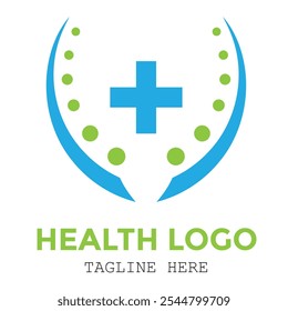 Design minimalista do logotipo do símbolo de cuidados médicos hospitalares e clínicos