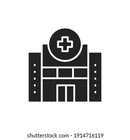 Hospital color line icon. Isolated vector element. Outline pictogram for web page, mobile app, promo