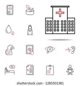 Hospital colored line icon. Medical icons universal set for web and mobile