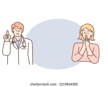 Hospital consultation. Medical, doctor, advice, support, headache, prescription, youth.