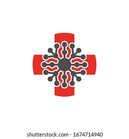 Hospital for corona virus, medical center heal, treatment, doctor science, patient care, molecule chemistry, abstract circle, galaxy symbol