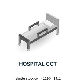 Hospital Cot icon. 3d illustration from medicine collection. Creative Hospital Cot 3d icon for web design, templates, infographics and more