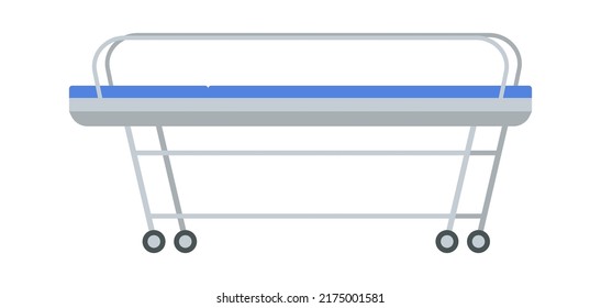 Hospital couch with wheels Medical Equipment. Vector illustration