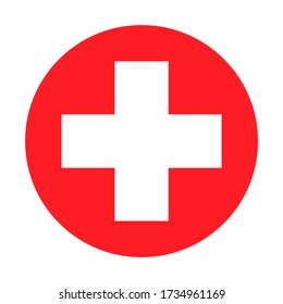 Hospital cross symbol, Medical health icon isolated on white background. Emergency design