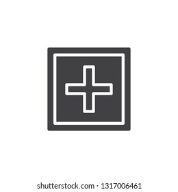 Hospital cross vector icon. filled flat sign for mobile concept and web design. Medical cross glyph icon. Symbol, logo illustration. Pixel perfect vector graphics