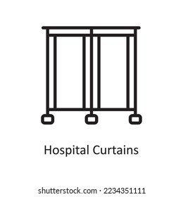 Hospital CurtainsVector Outline Icon Design illustration. Medical Symbol on White background EPS 10 File