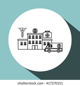 Hospital design. Healthy center. emergency concept
