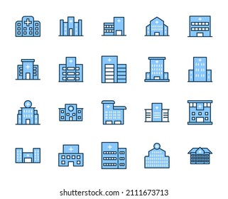 Hospital design icons set. Thin line vector icons for mobile concepts and web apps. Premium quality icons in trendy flat style. Collection of high-quality color outline logo