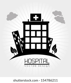 diseño hospitalario sobre ilustración vectorial de fondo blanco