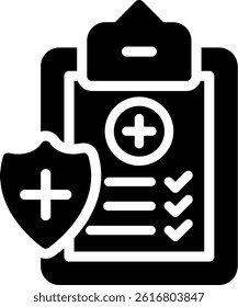 Hospital Diagnosis Glyph Vector Icon Design