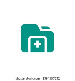Hospital document folder icon. File with plus symbol. medical healthcare vector illustration