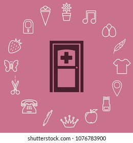 Hospital door, vector design element