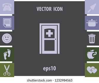 Hospital door, vector design element