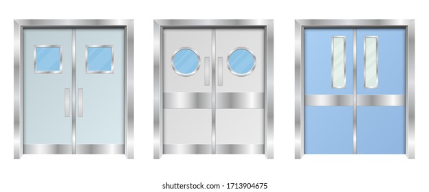 Hospital Double Doors Vector Design Illustration Isolated On White Background