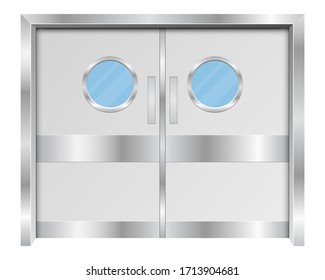 Hospital Double Doors Vector Design Illustration Isolated On White Background