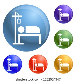 Hospital dropper icons set vector 6 color isolated on white background