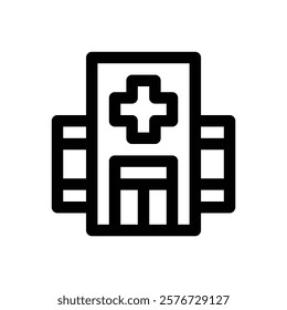 Hospital. Editable stroke vector icon.