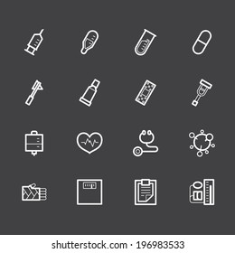 hospital element vector white icon set on black background