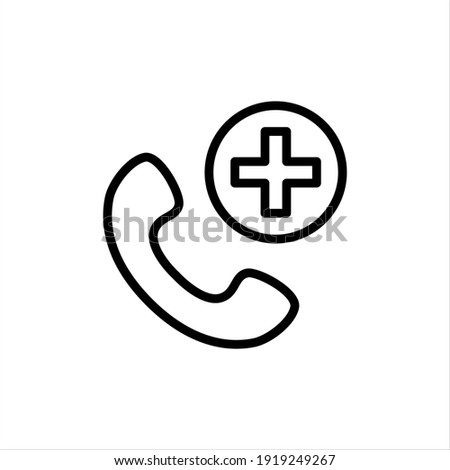Hospital emergency call icon vector graphic illustration