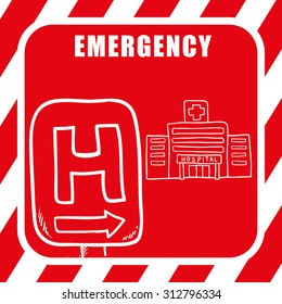 Hospital for an emergency digital design, vector illustration 10 eps graphic