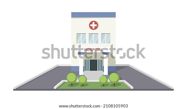Hospital or emergency service vector with\
flat style. Vector\
illustration