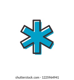 hospital ems flat outline icon on transparent background