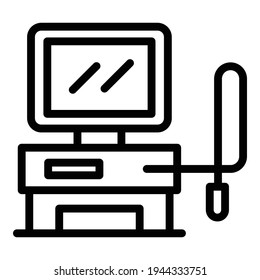Hospital endoscope icon. Outline hospital endoscope vector icon for web design isolated on white background