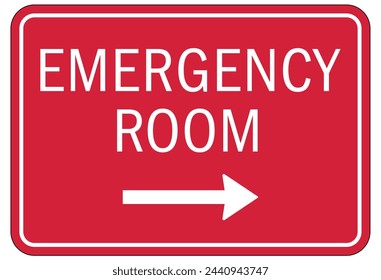 Hospital entrance sign and labels
