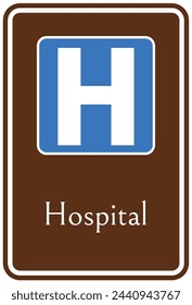 Hospital entrance sign and labels