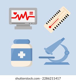 equipo hospitalario múltiples ilustración de diseño vectorial adecuada para el tema de la salud, hospital, pegatina médica, plantilla, símbolo