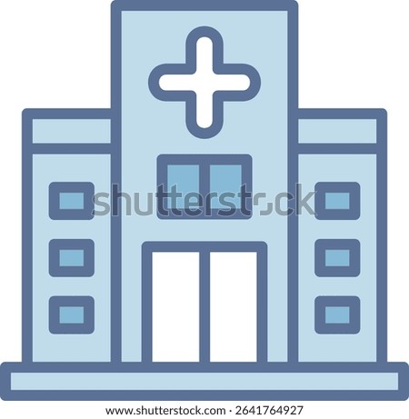 Hospital Filled Blue Tone Icon