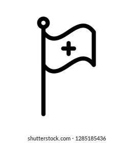 hospital flag line icon