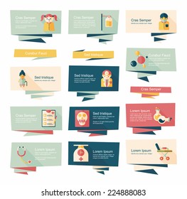 Hospital flat banner background set, eps10