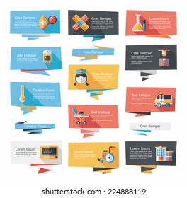 Hospital flat banner background set, eps10