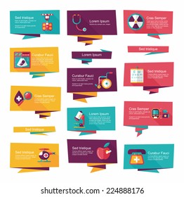 Hospital flat banner background set, eps10
