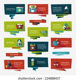 Hospital flat banner background set, eps10
