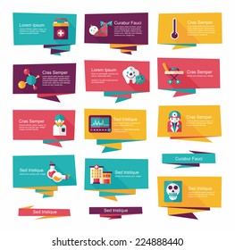 Hospital flat banner background set, eps10