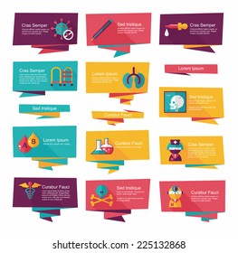 Hospital flat banner background set, eps10
