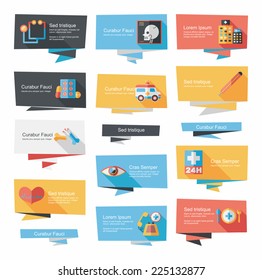 Hospital flat banner background set, eps10