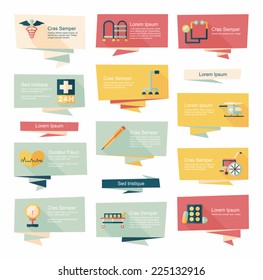 Hospital flat banner background set, eps10