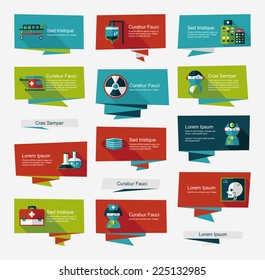 Hospital flat banner background set, eps10