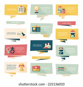 Hospital flat banner background set, eps10