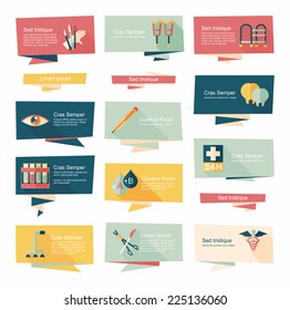 Hospital flat banner background set, eps10