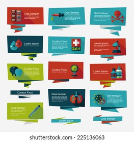 Hospital flat banner background set, eps10