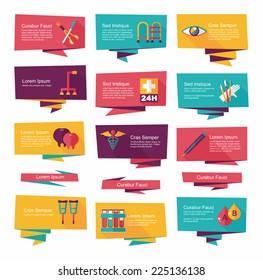 Hospital flat banner background set, eps10